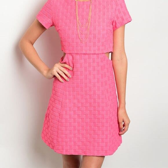 Waffle Knit Dress Pink - Picture 3 of 9